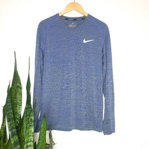 Nike Running TechKnit Men's Long Sleeve Shirt Blue/Green - (833565-457) - Sz L